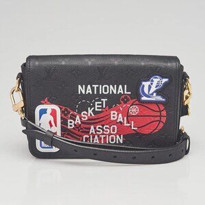 Louis Vuitton x NBA Black Monogram Leather Printed Messenger Bag